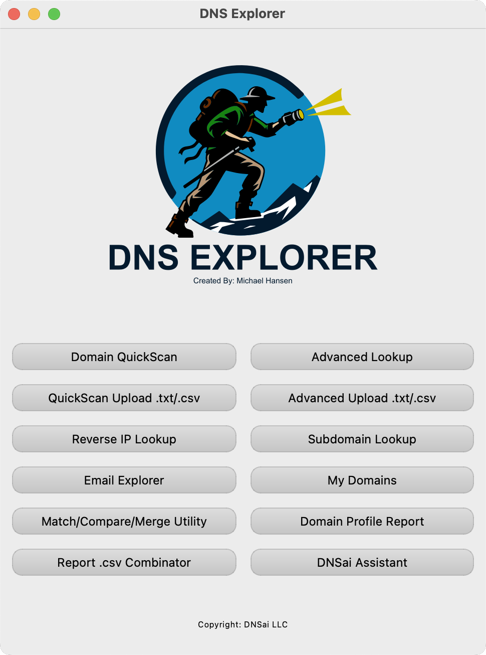 DNS Explorer main UI