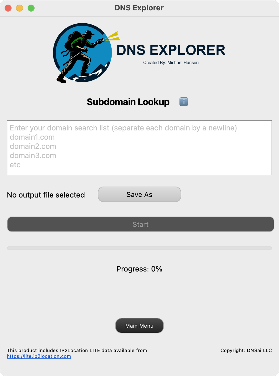 Subdomain Lookup UI