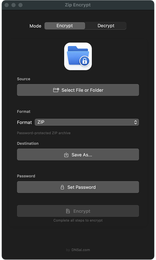 Zip Encrypt Interface