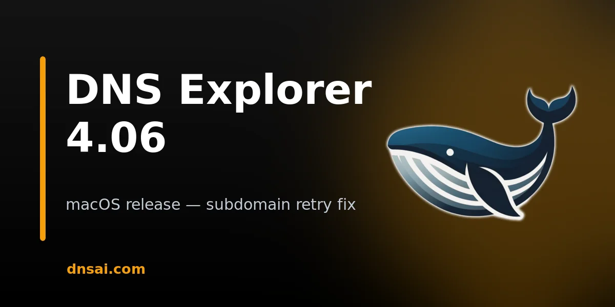DNS Explorer 4.06 for macOS: Subdomain Retry Fix | DNSai