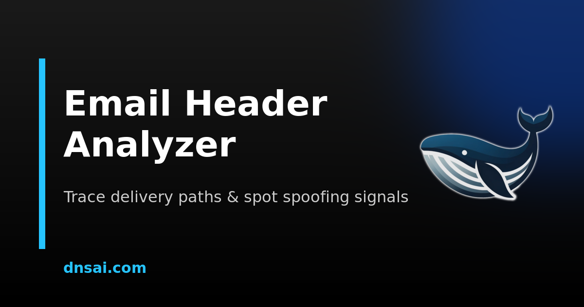 Email Header Analyzer — Trace Path & Authentication | DNSai