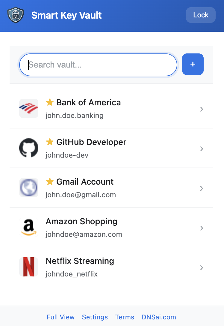 Smart Key Vault Extension View